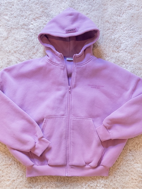 Comfrt Tops - Comfrt Collection Lilac Zip-Up Hoodie